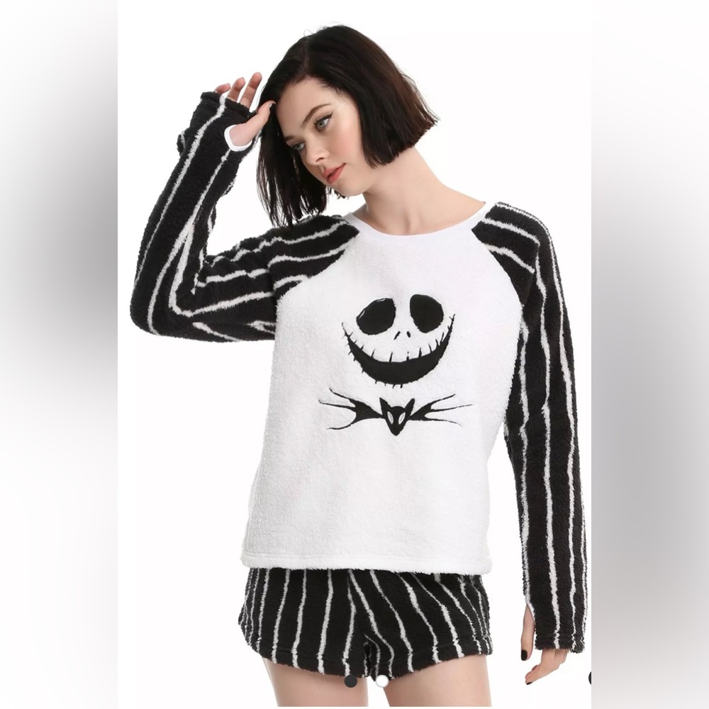 The Nightmare Before Christmas Jack Skellington Women's Plush Short Sleep Set XL